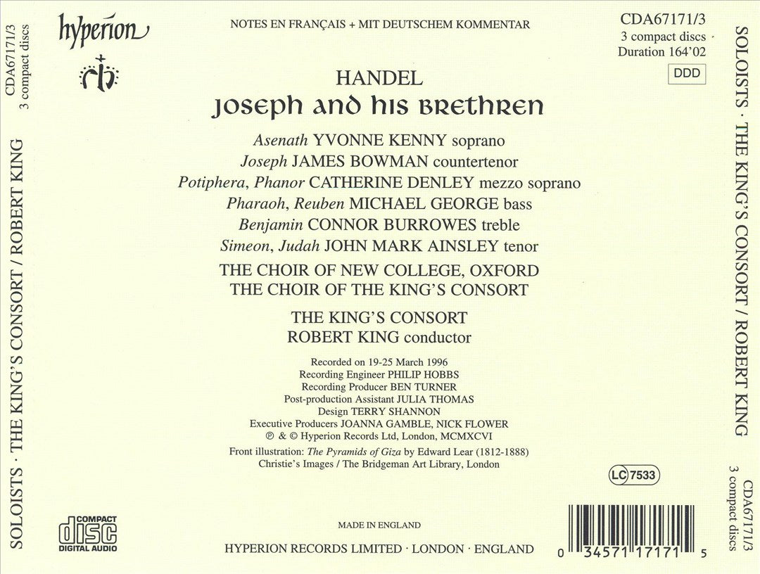 Handel: Joseph and His Brethren cover art