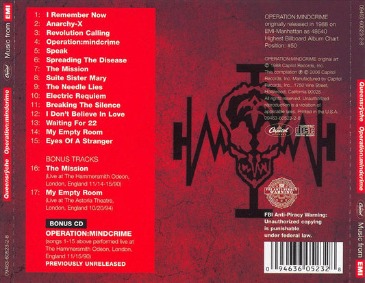 Operation: Mindcrime [Bonus Disc] cover art