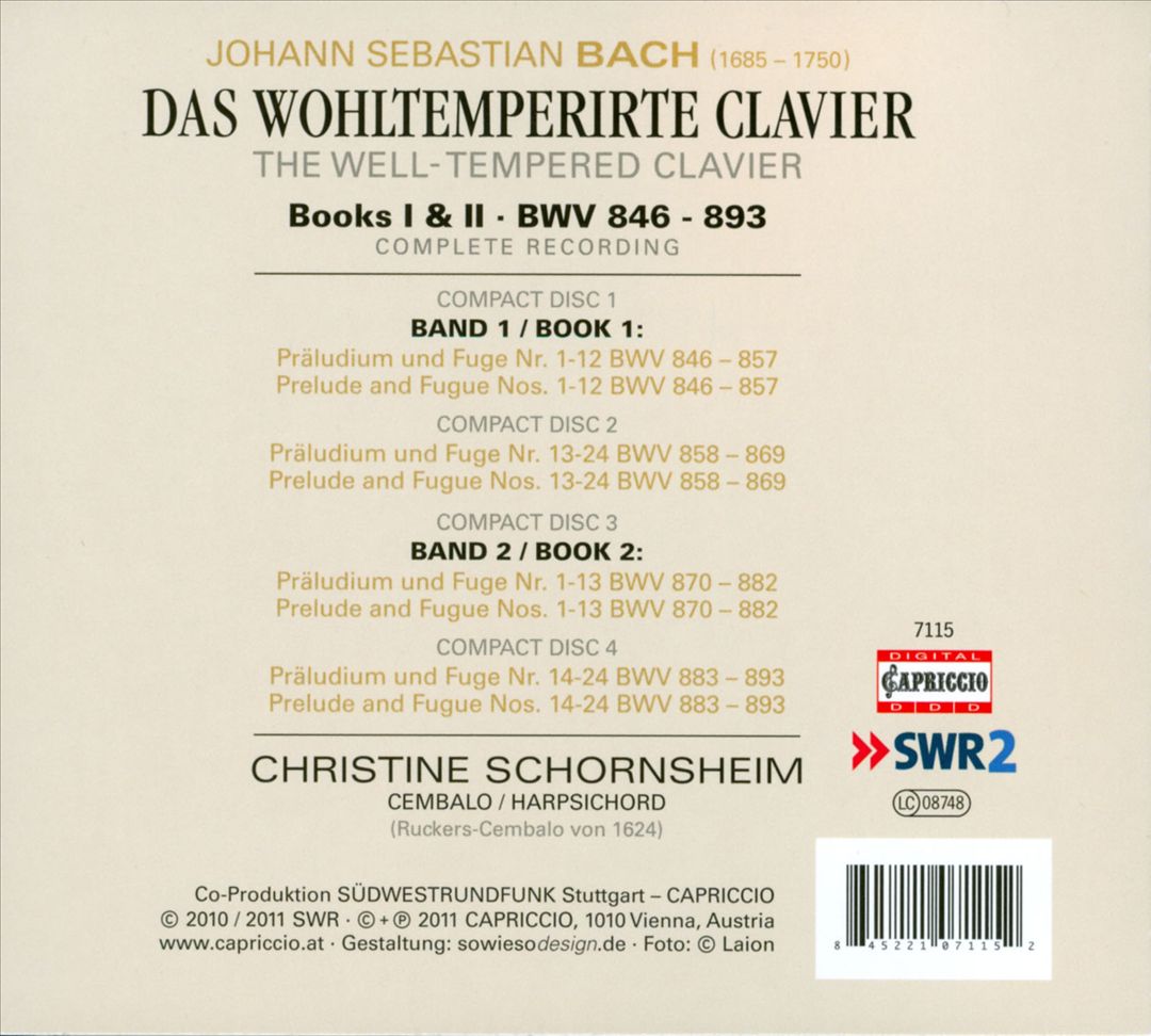 Bach: Das wohltemperirte Clavier, Books 1 & 2 cover art
