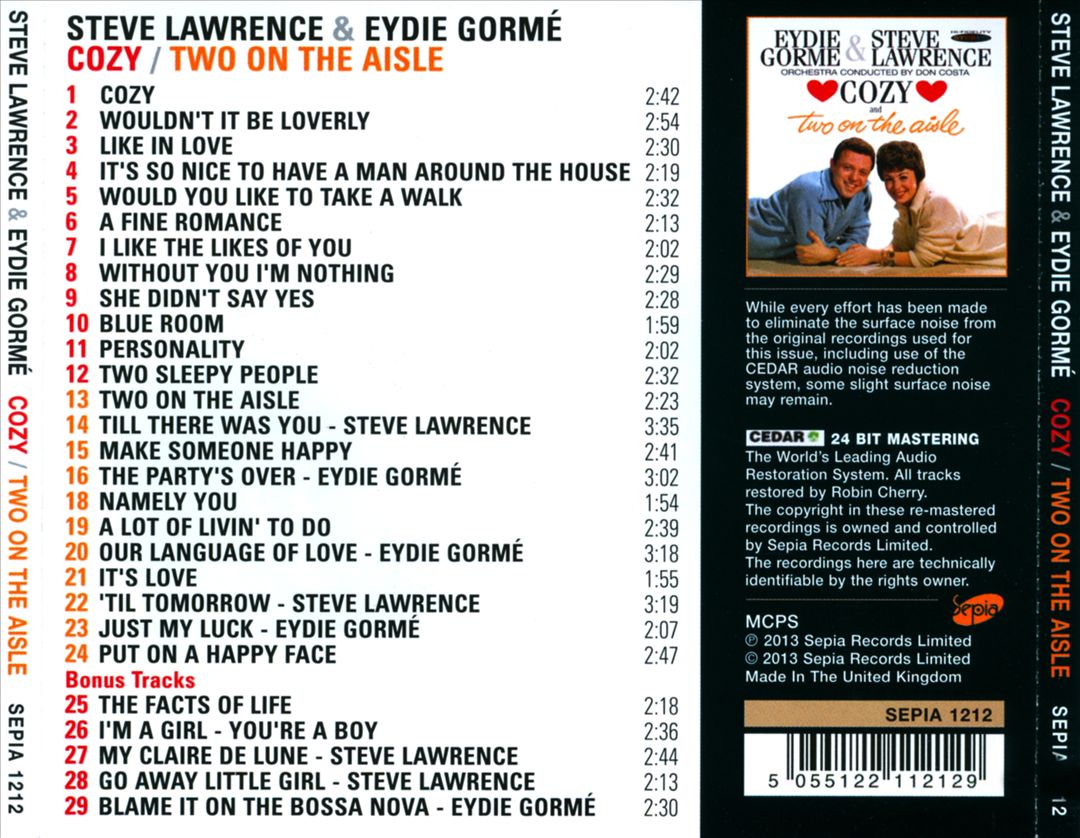 Cozy/Two on the Aisle cover art