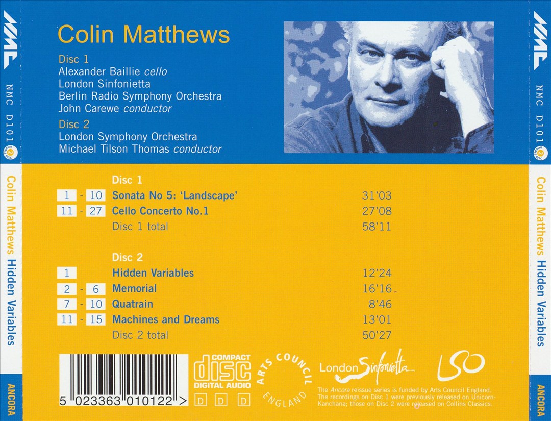 Colin Matthews: Landscape; Cello Concerto No. 1; Hidden Variables; etc. cover art