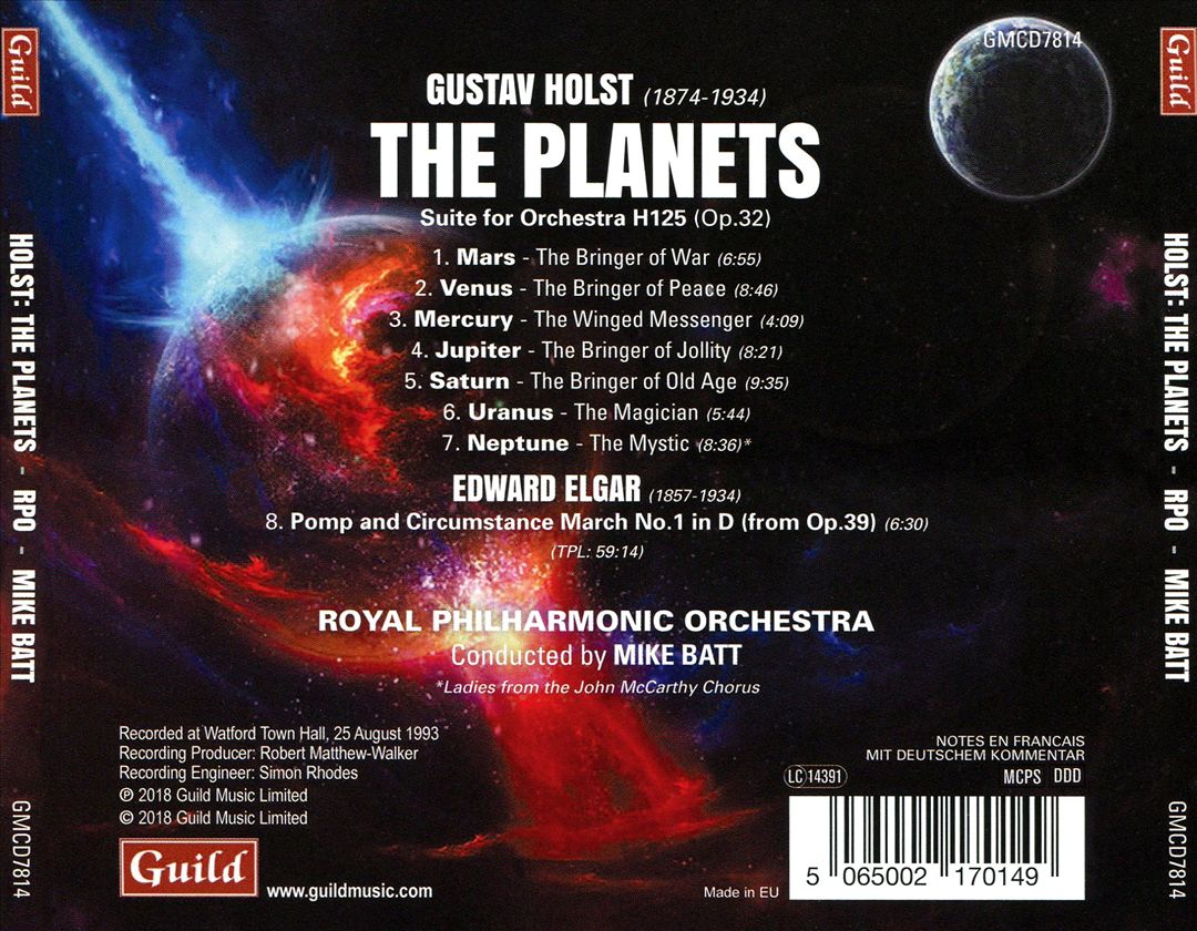 Holst: The Planets; Elgar: Pomp & Circumstance March No. 1 cover art