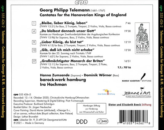 Telemann: Cantatas for the Hanoverian Kings of England cover art
