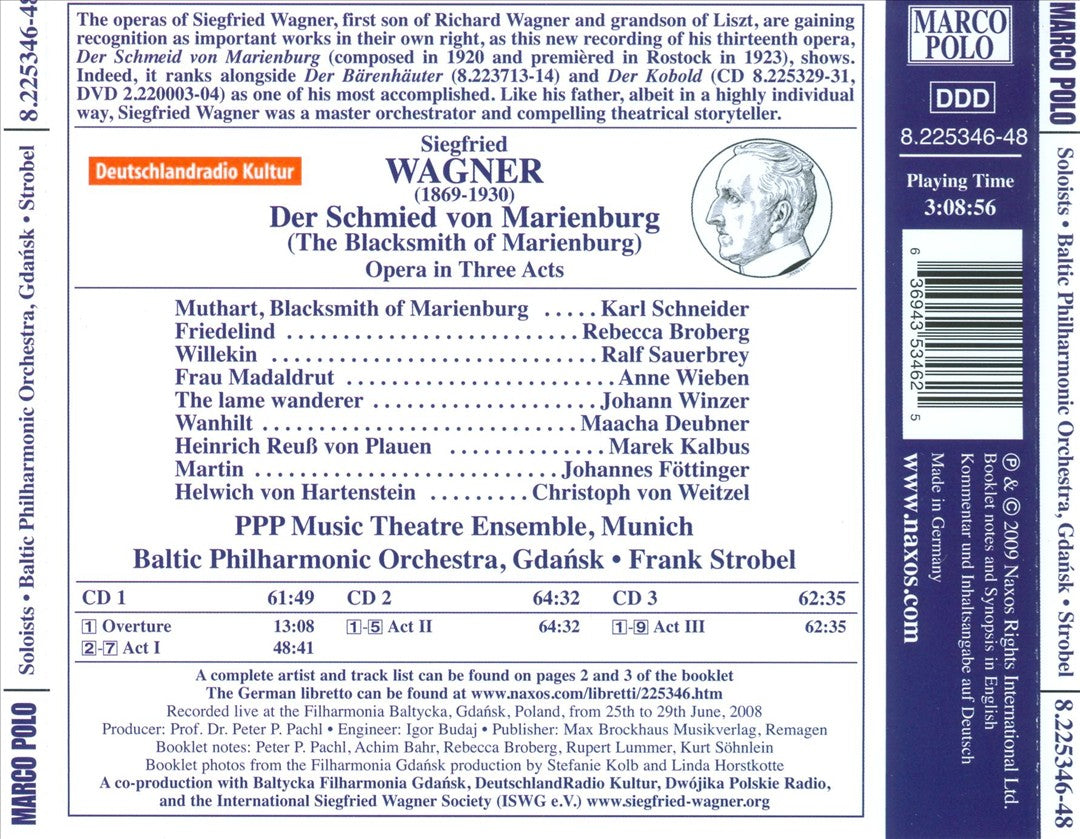 Siegfried Wagner: Der Schmied von Marienburg cover art