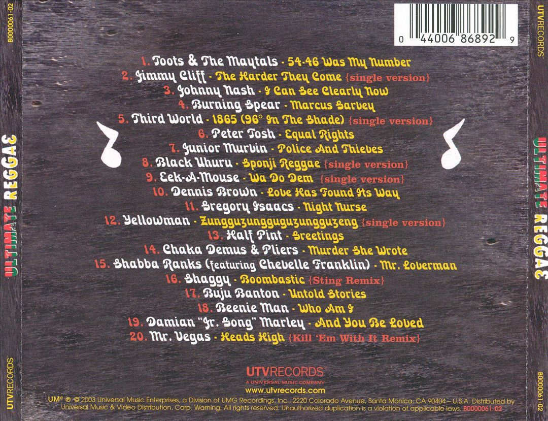 Ultimate Reggae cover art