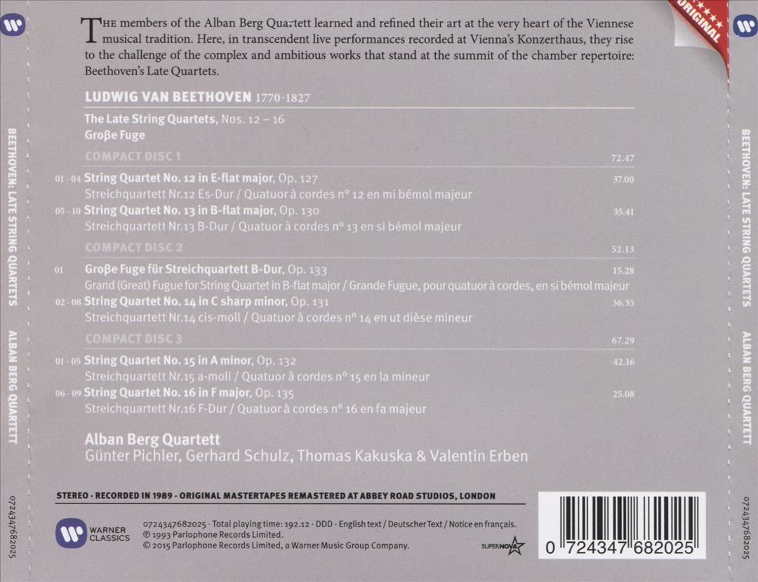 Beethoven: The Late String Quartets cover art