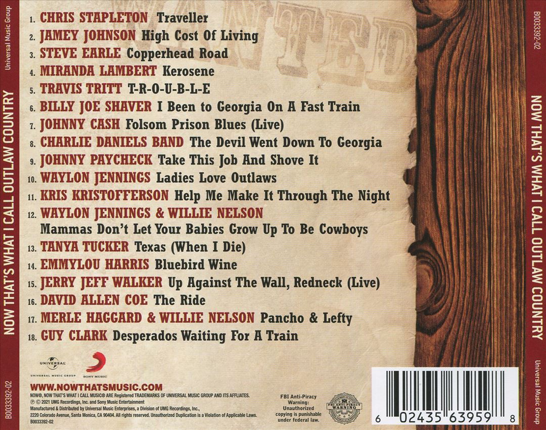 Now That's What I Call Music! Outlaw Country cover art