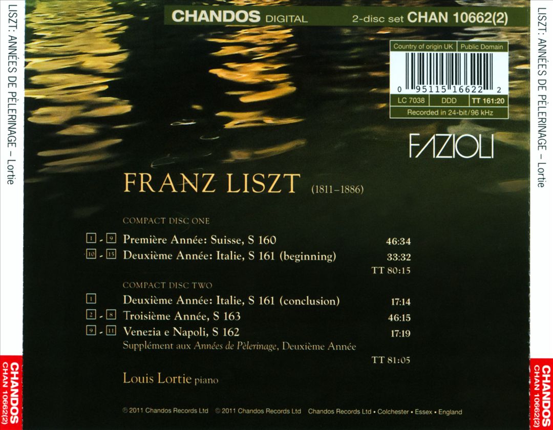 Lizst: The Complete Anneés de Pelerinage cover art