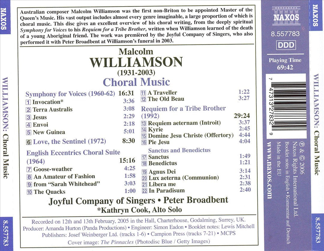 Malcolm Williamson: Choral Music cover art