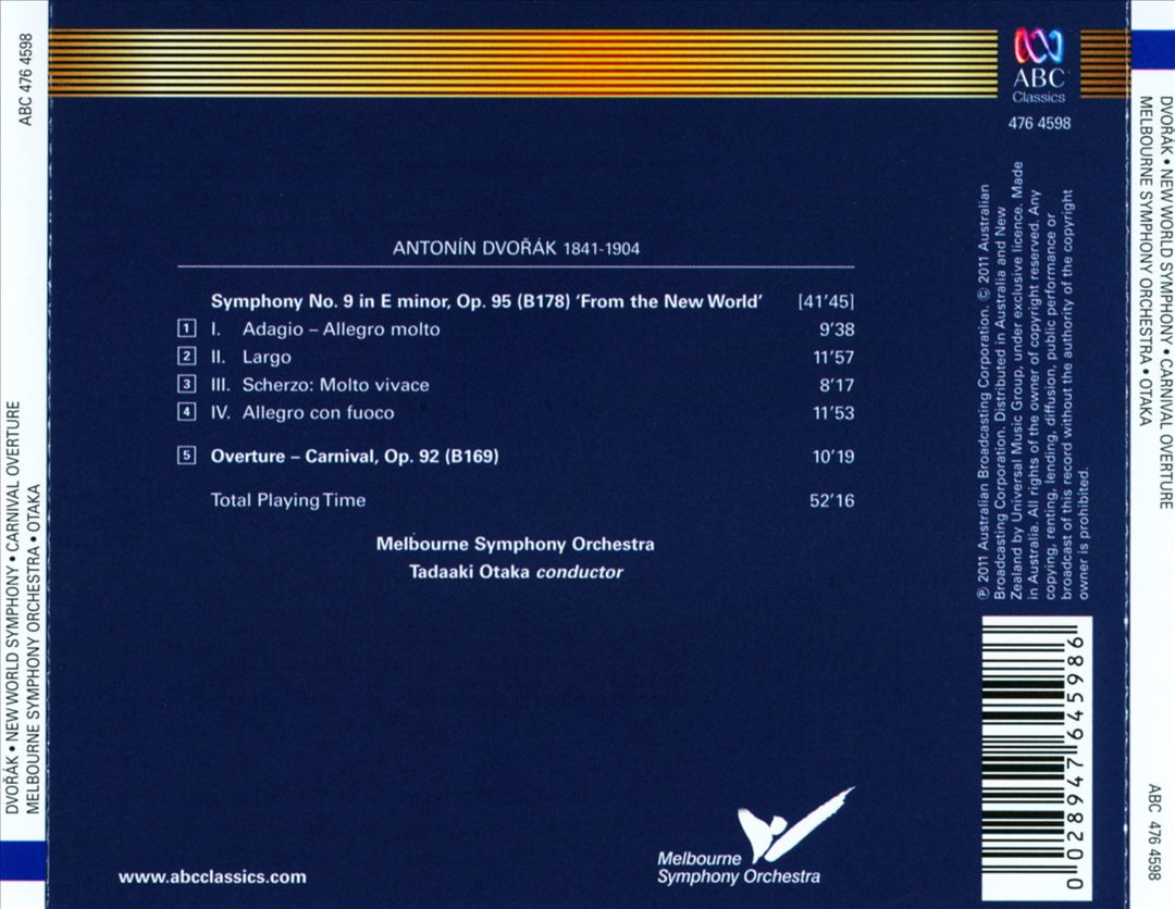 Dvorák: Symphony No. 9 "From the New World" cover art