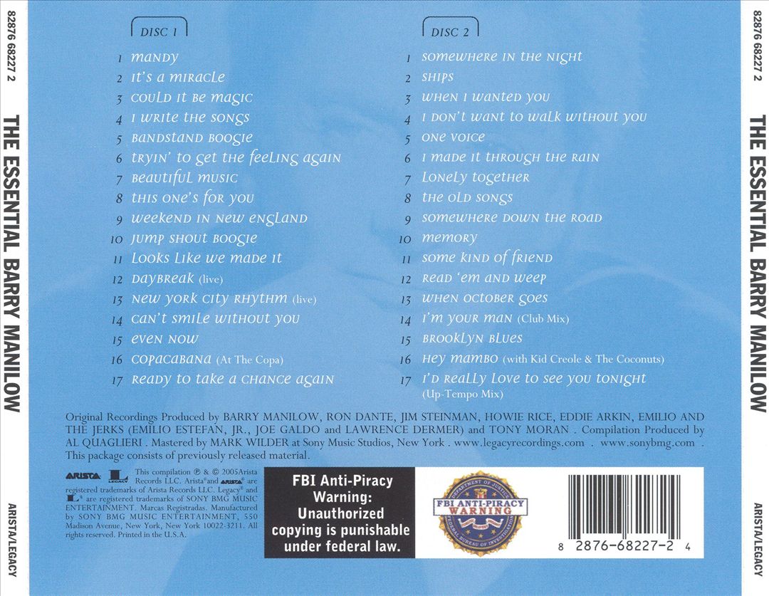 Essential Barry Manilow cover art