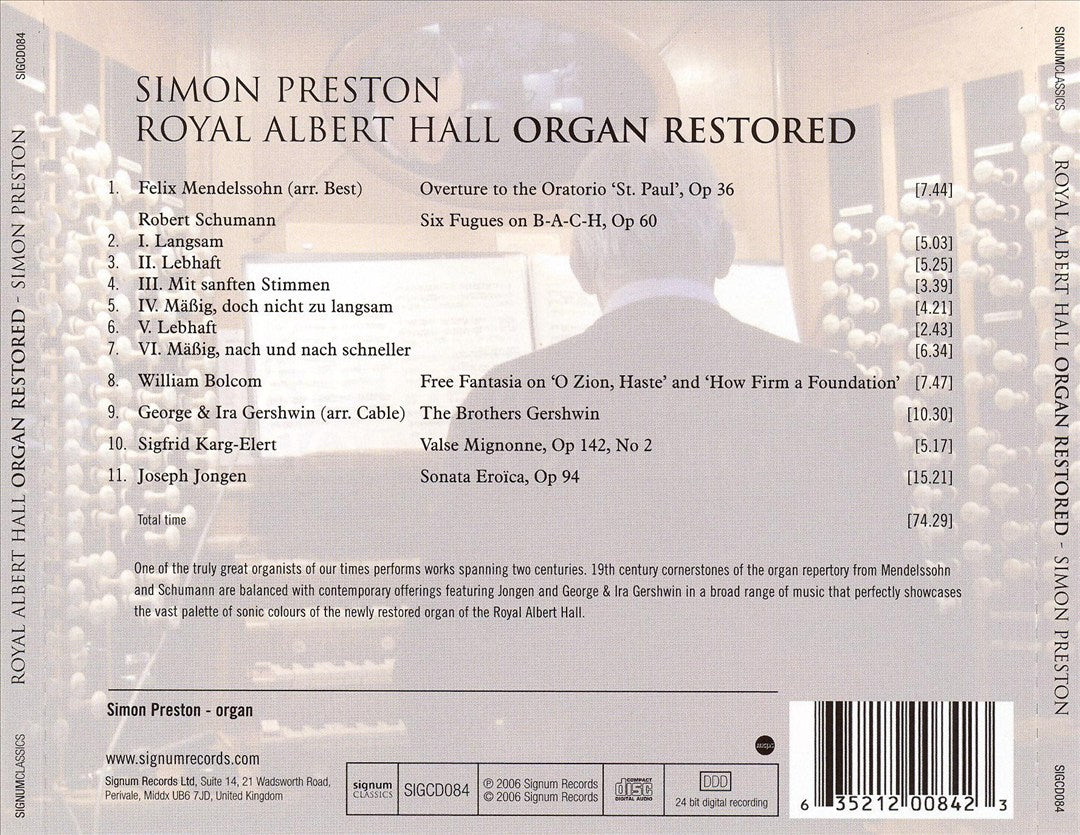 Royal Albert Hall - Organ Restored cover art