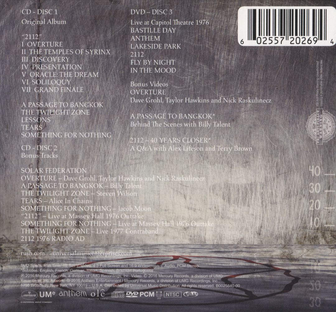 2112 [40th Anniversary Edition] [CD/DVD] cover art