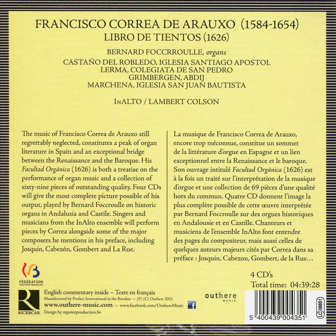 Francisco Correa de Arauxo: Libro de Tientos cover art