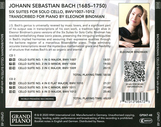 J.S. Bach: Cello Suites for Solo Piano cover art