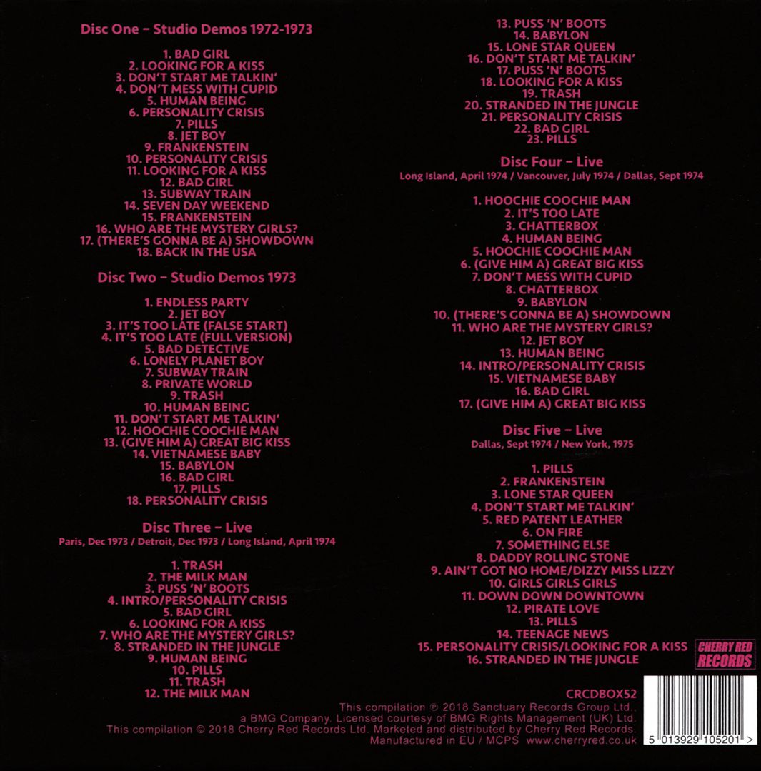Personality Crisis: Live Recordings & Studio Demos 1972-1975 cover art