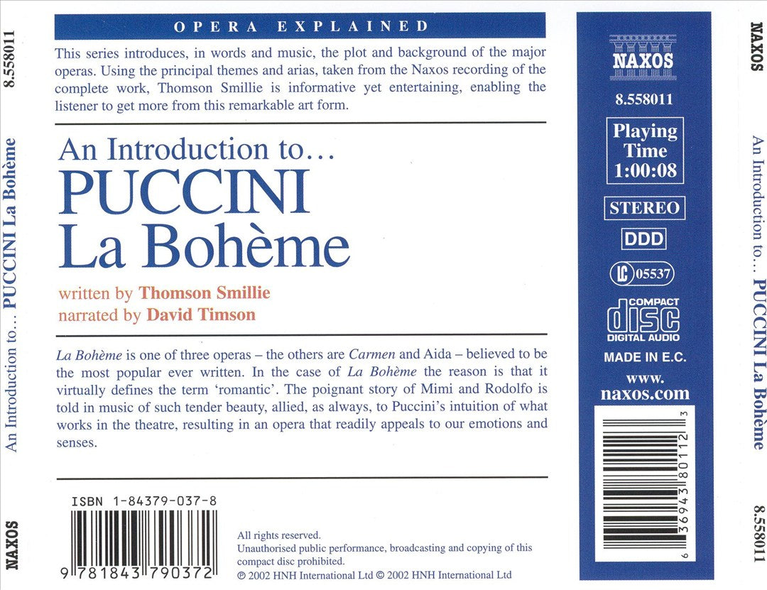 Introduction to Puccini's "La Bohème" cover art