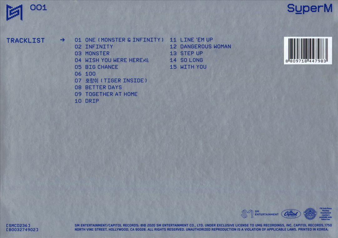 SuperM The 1st Album 'Super One' [Unit C Version - KAI & TEN] cover art