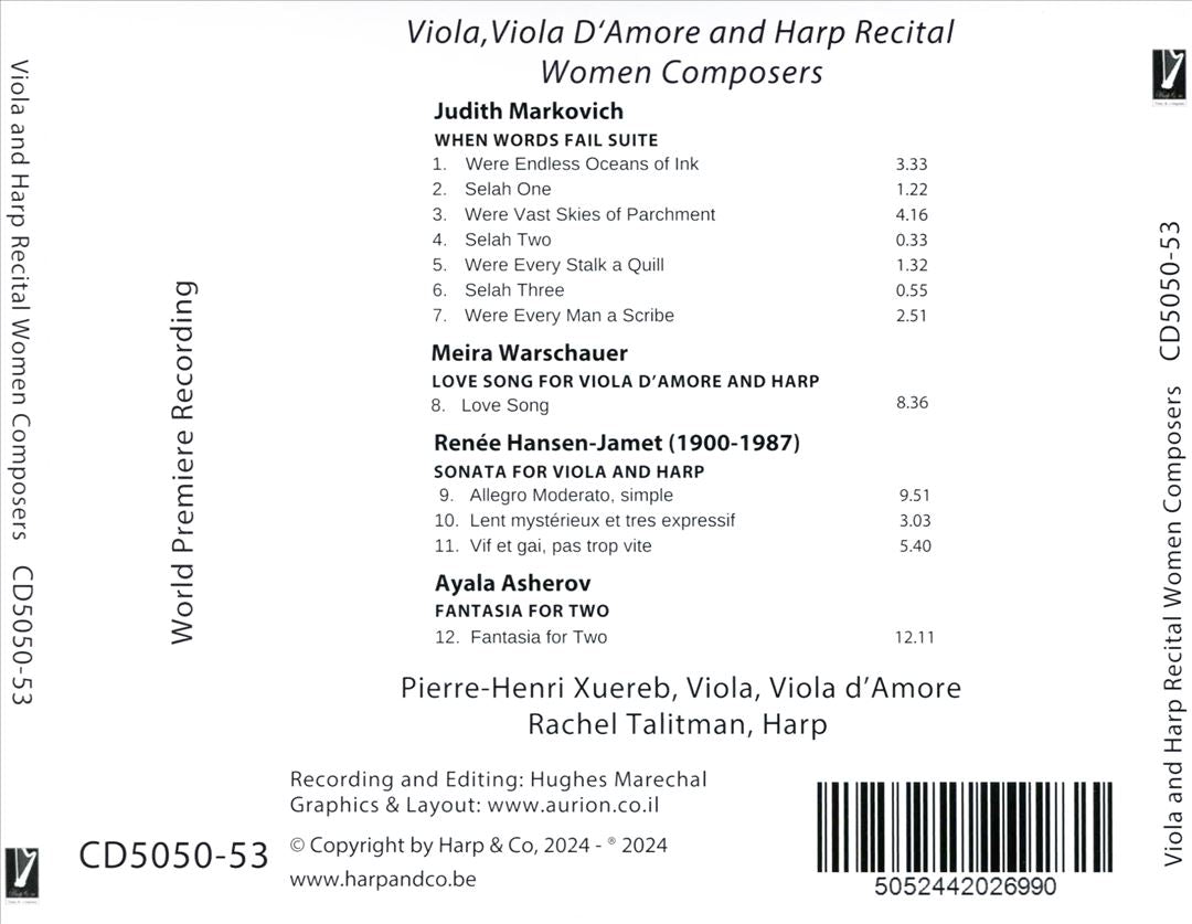 Viola and Harp Recital: Women Composers cover art