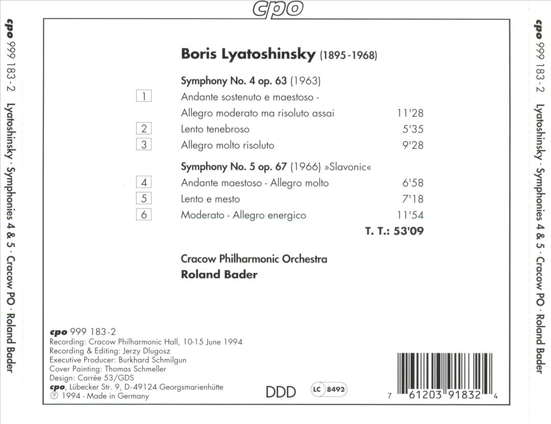 Lyatoshinsky: Symphonies Nos. 4 & 5 cover art