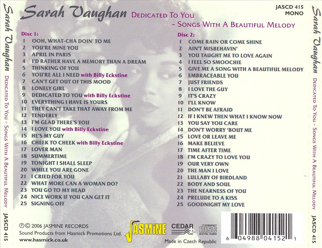 Dedicated to You: Songs with a Beautiful Melody cover art