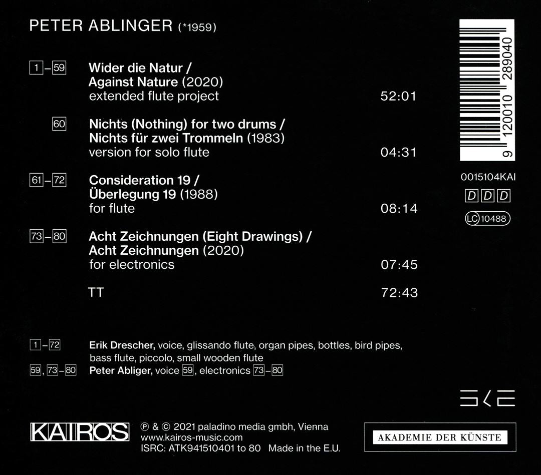Peter Ablinger: Against Nature cover art