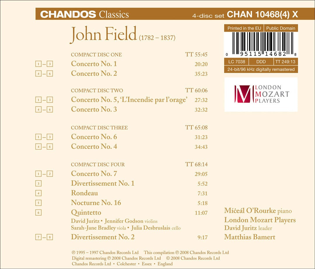 John Field: The Piano Concertos cover art