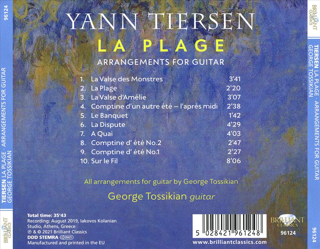 Tiersen: La Plage - Arrangements for Guitar cover art
