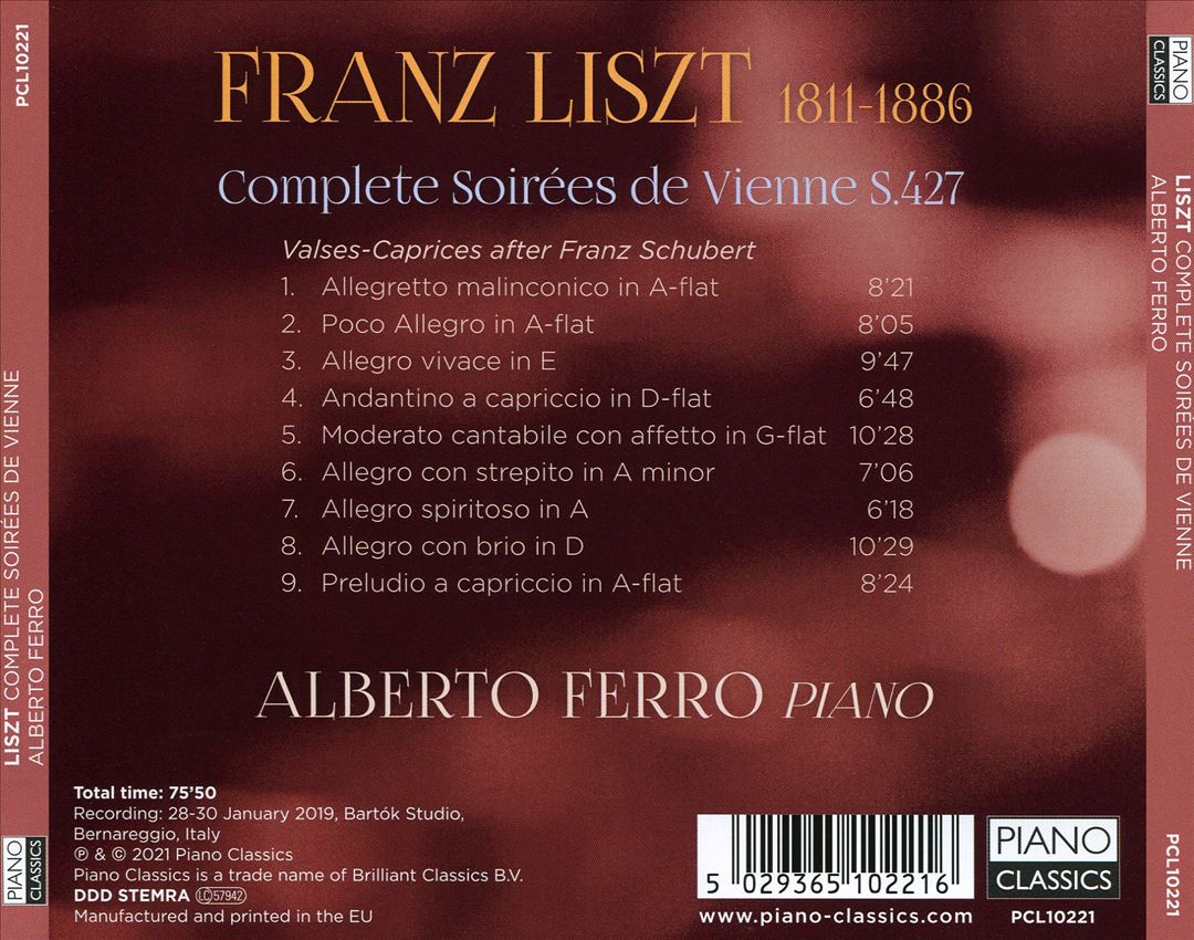 Liszt: Complete Soirées de Vienne cover art