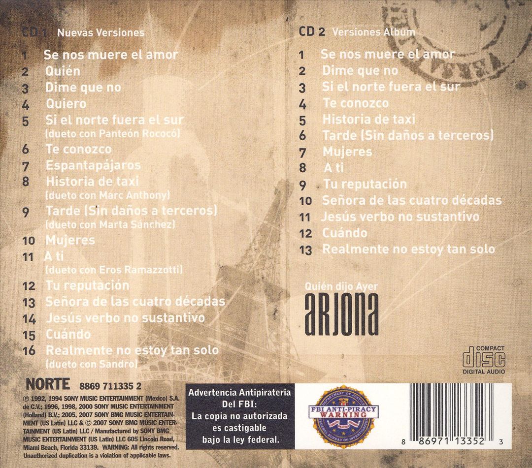 Quién Dijo Ayer cover art