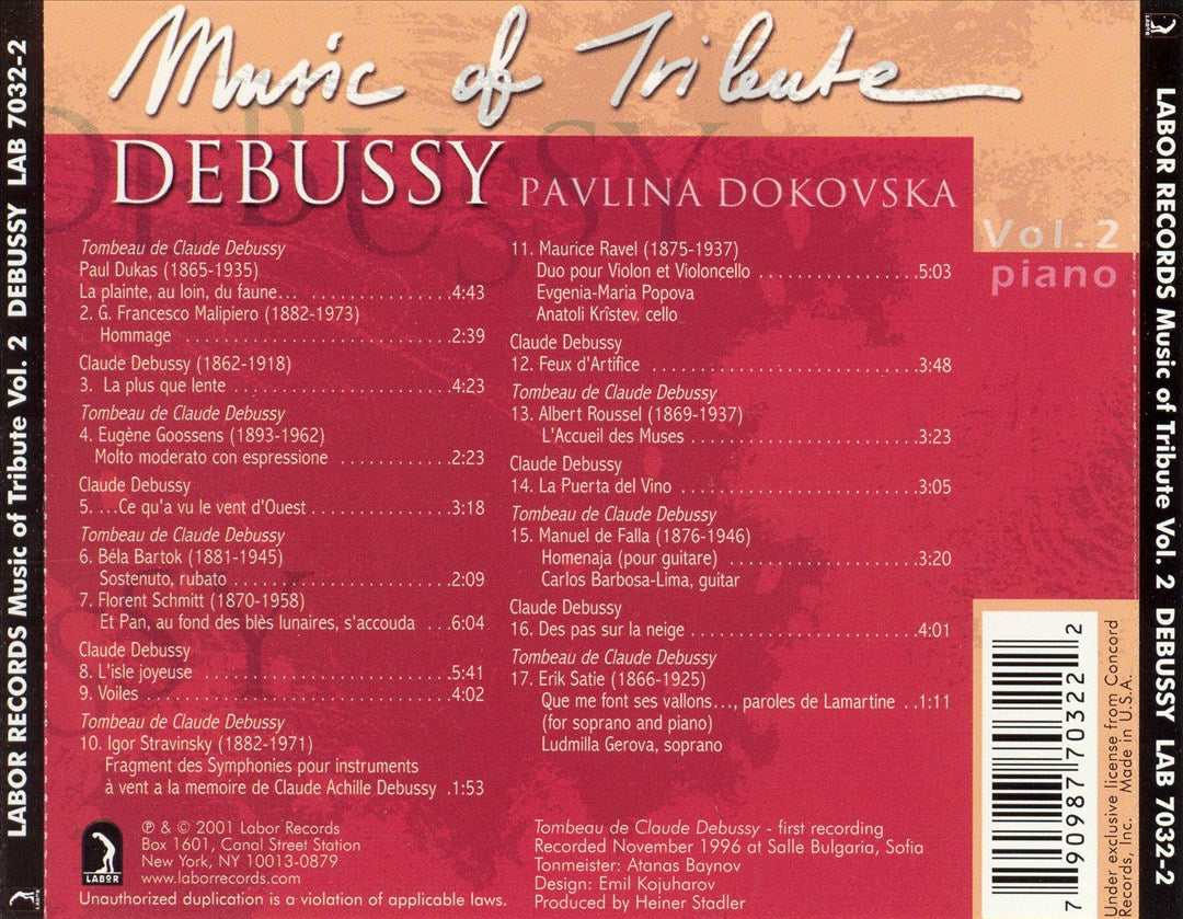 Music of Tribute, Vol. 2: Debussy cover art