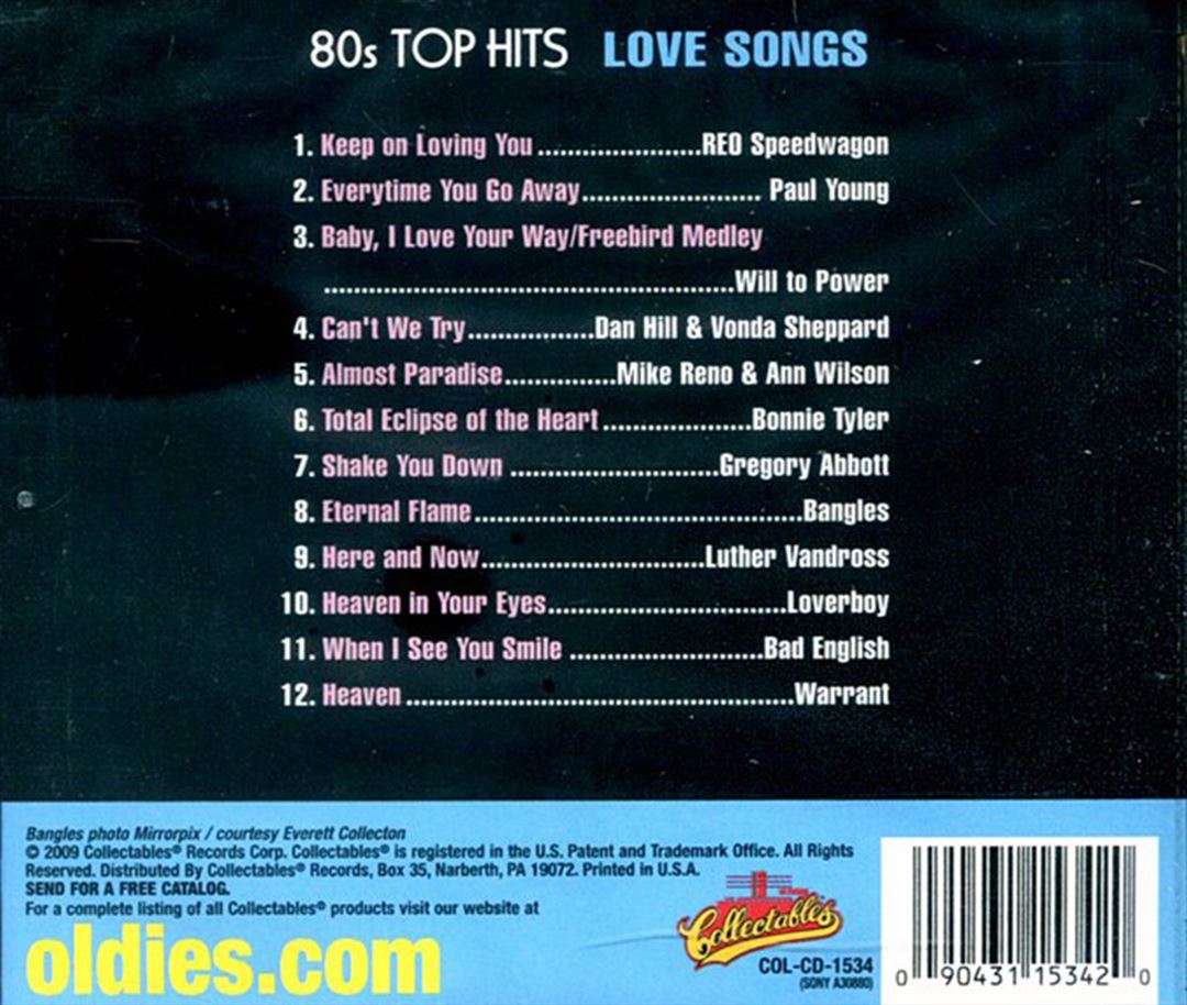 Top Hits of the 80s, Love Song cover art