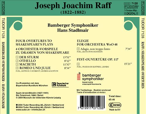 Joseph Joachim Raff: Shakespeare Overtures cover art