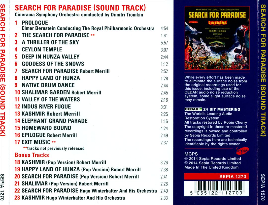 Search for Paradise [Original Soundtrack Recording] cover art