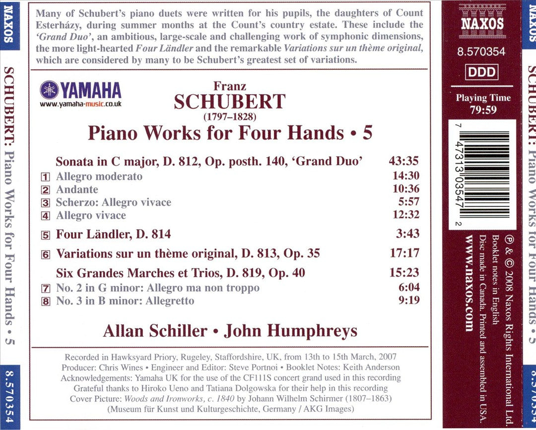 Schubert: Piano Works for Four Hands, Vol. 5 cover art