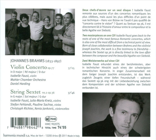 Brahms: Violin Concerto; String Sextet No. 2 cover art