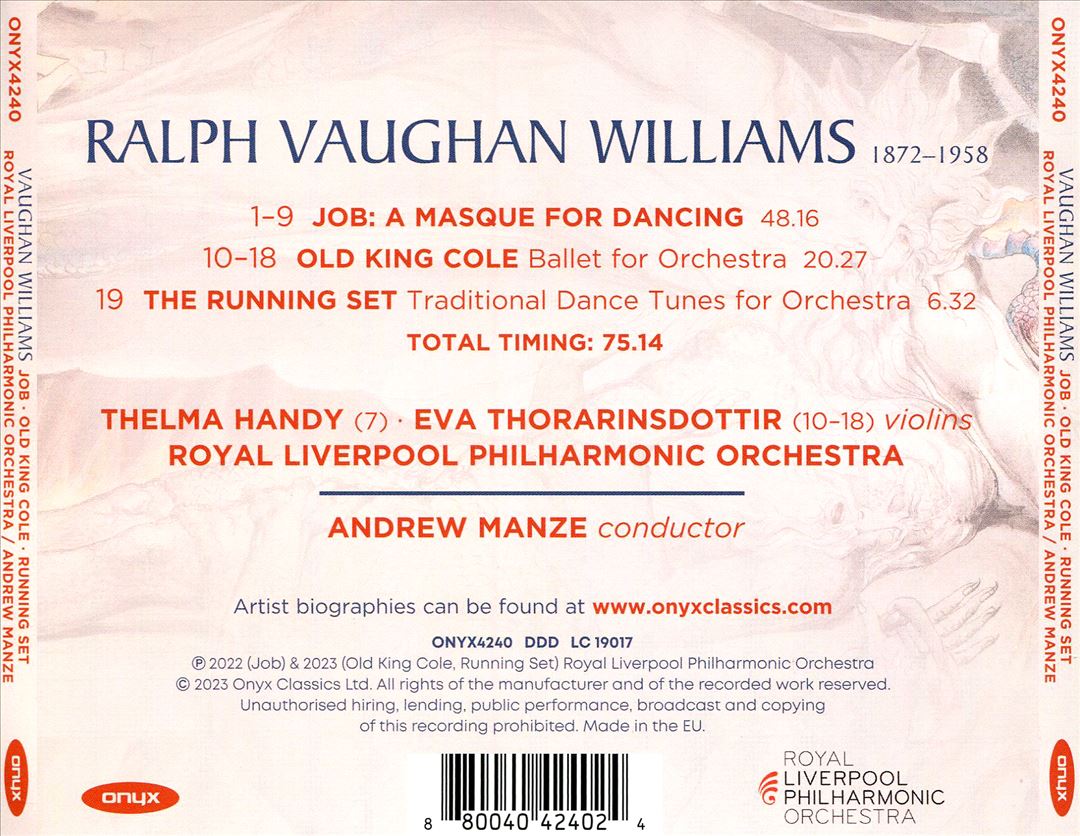 Vaughan Williams: Job - A Masque for Dancing; Old King Cole; The Running Set cover art