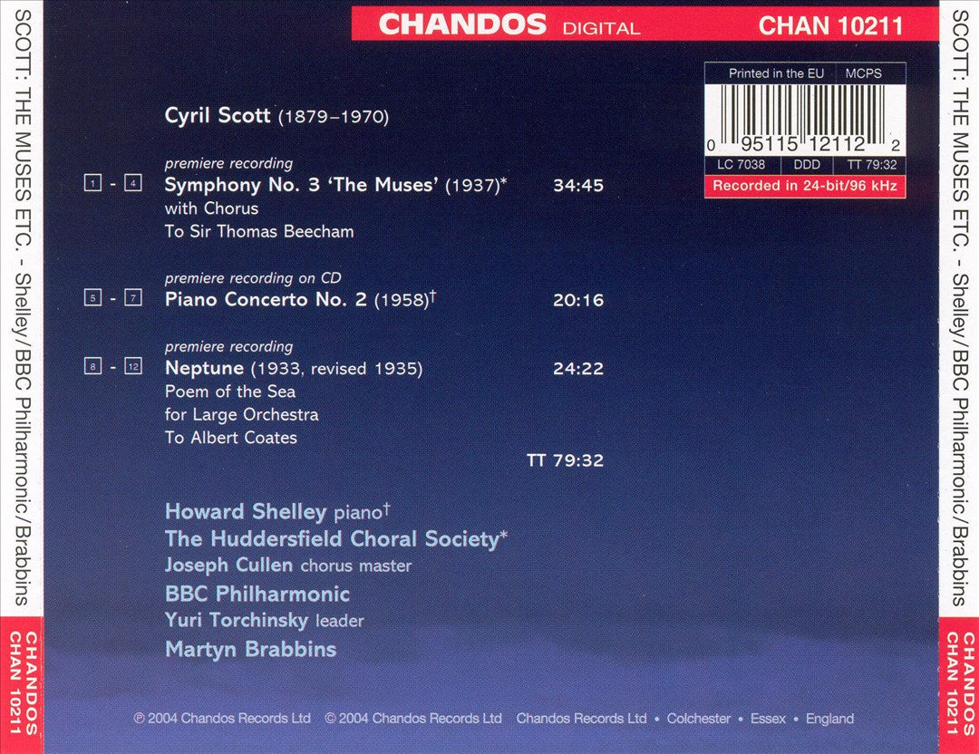 Cyril Scott: Symphony No. 3 "The Muses"; Piano Concerto No. 2; Neptune cover art