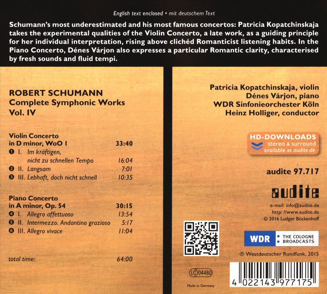 Robert Schumann: Complete Symphonic Works, Vol. IV cover art