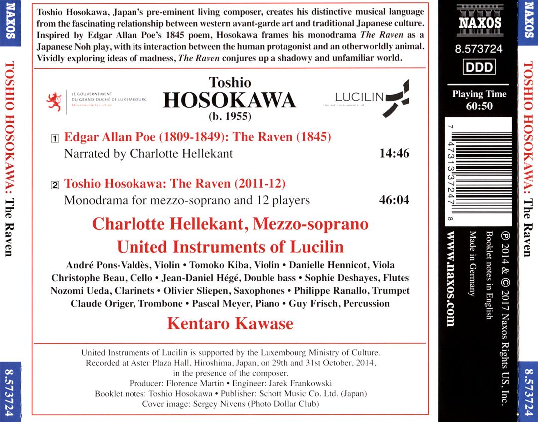 Toshio Hosokawa: The Raven cover art
