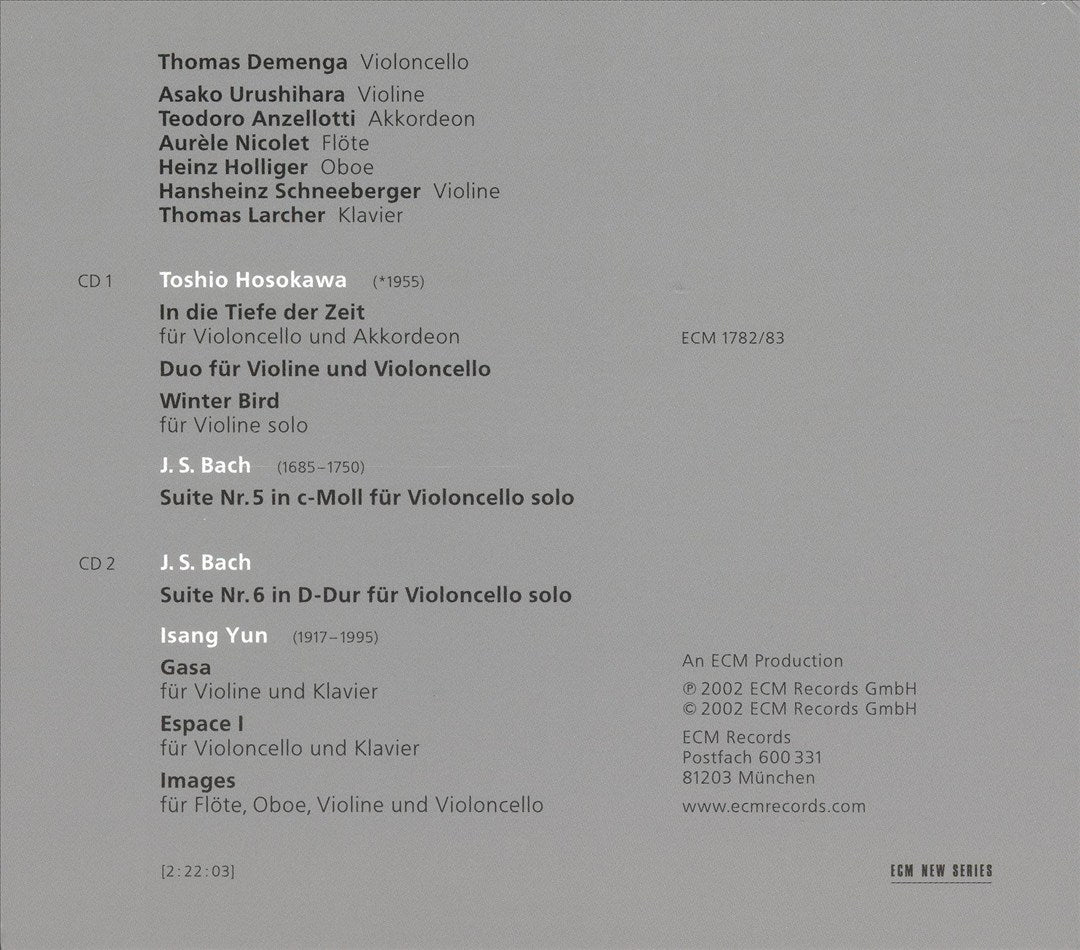 Hosokawa, Bach, Yun: Cello cover art