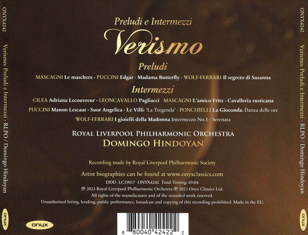 Verismo: Preludi e Intermezzi cover art