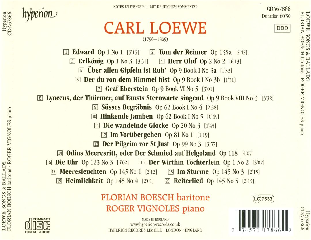 Loewe: Songs & Ballads cover art