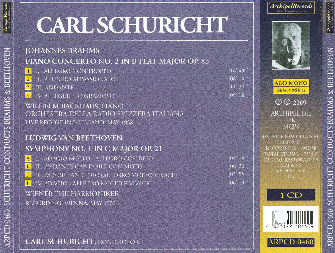 Brahms: Piano Concerto No. 2; Beethoven: Symphony No. 1 cover art