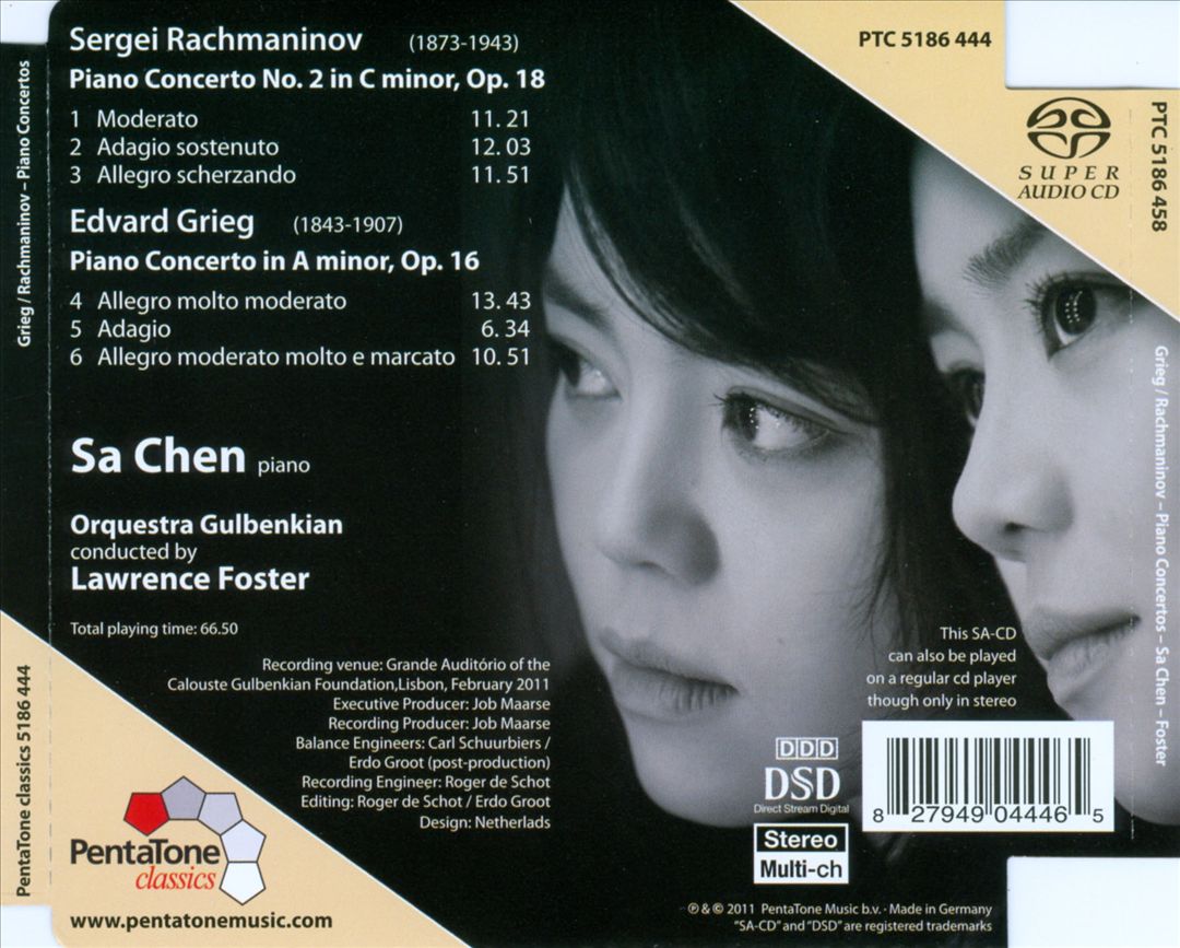 Edward Grieg: Piano Concerto Op. 16; Sergei Rachmaninov: Piano Concerto No. 2 Op. 18 cover art