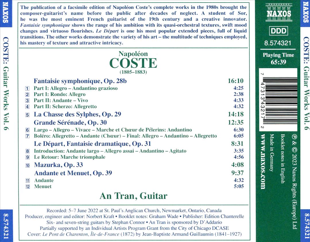 Napoléon Coste: Guitar Works, Vol. 6 cover art