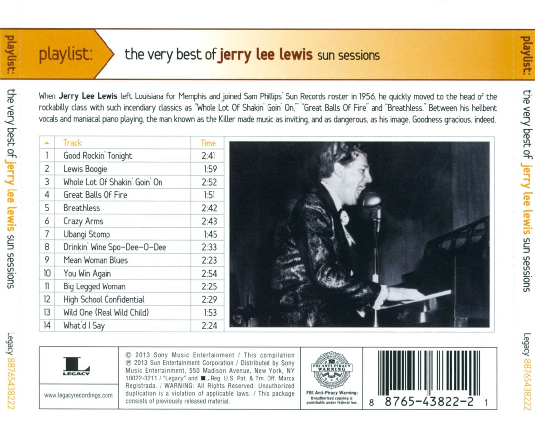 Playlist: The Very Best of Jerry Lee Lewis cover art
