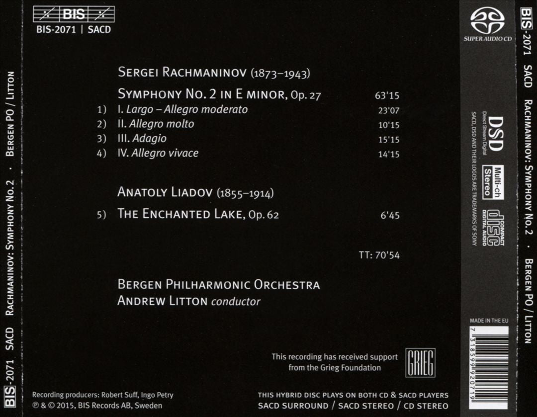 Rachmaninov: Symphony No. 2; Liadov: The Enchanted Lake cover art