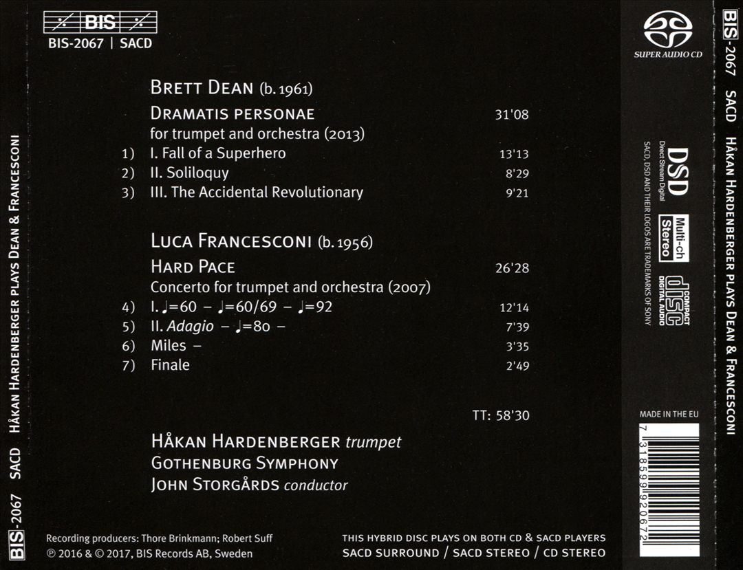 Dean: Dramatis Personae; Francesconi: Hard Pace cover art