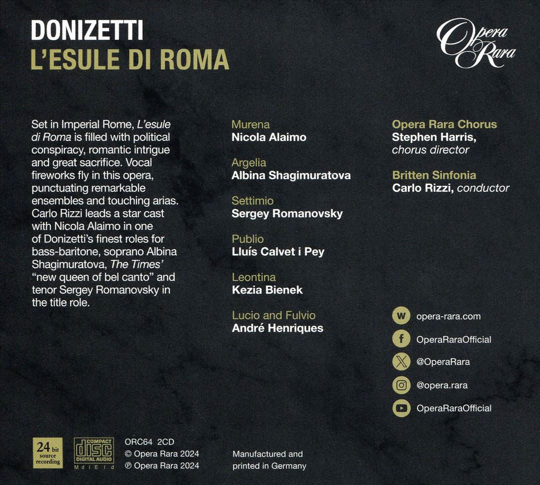 Donizetti: L'esule di Roma cover art